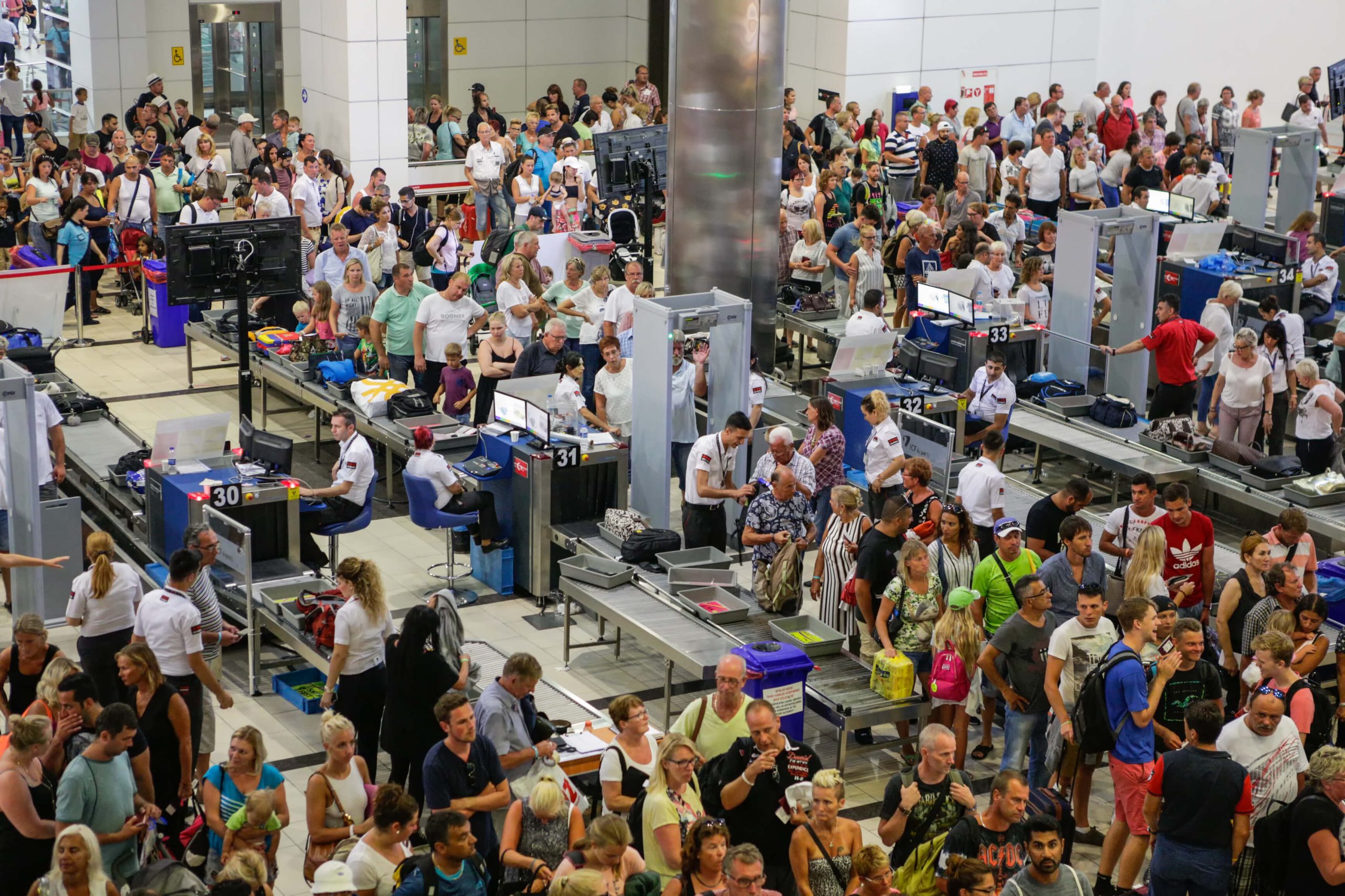 working in a team in airport security